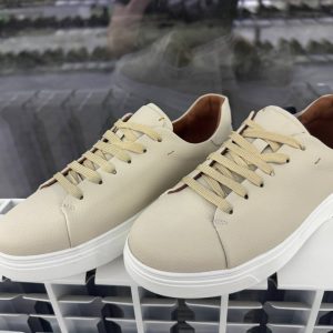 Кожаные кеды, бежевый.